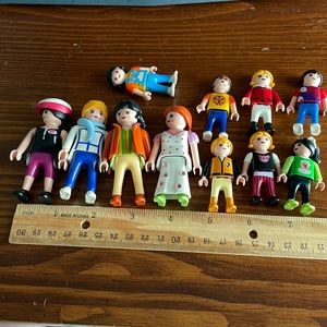 Set of 11 play mobile figures , EUC, 4 are 3”, 7 are 2”